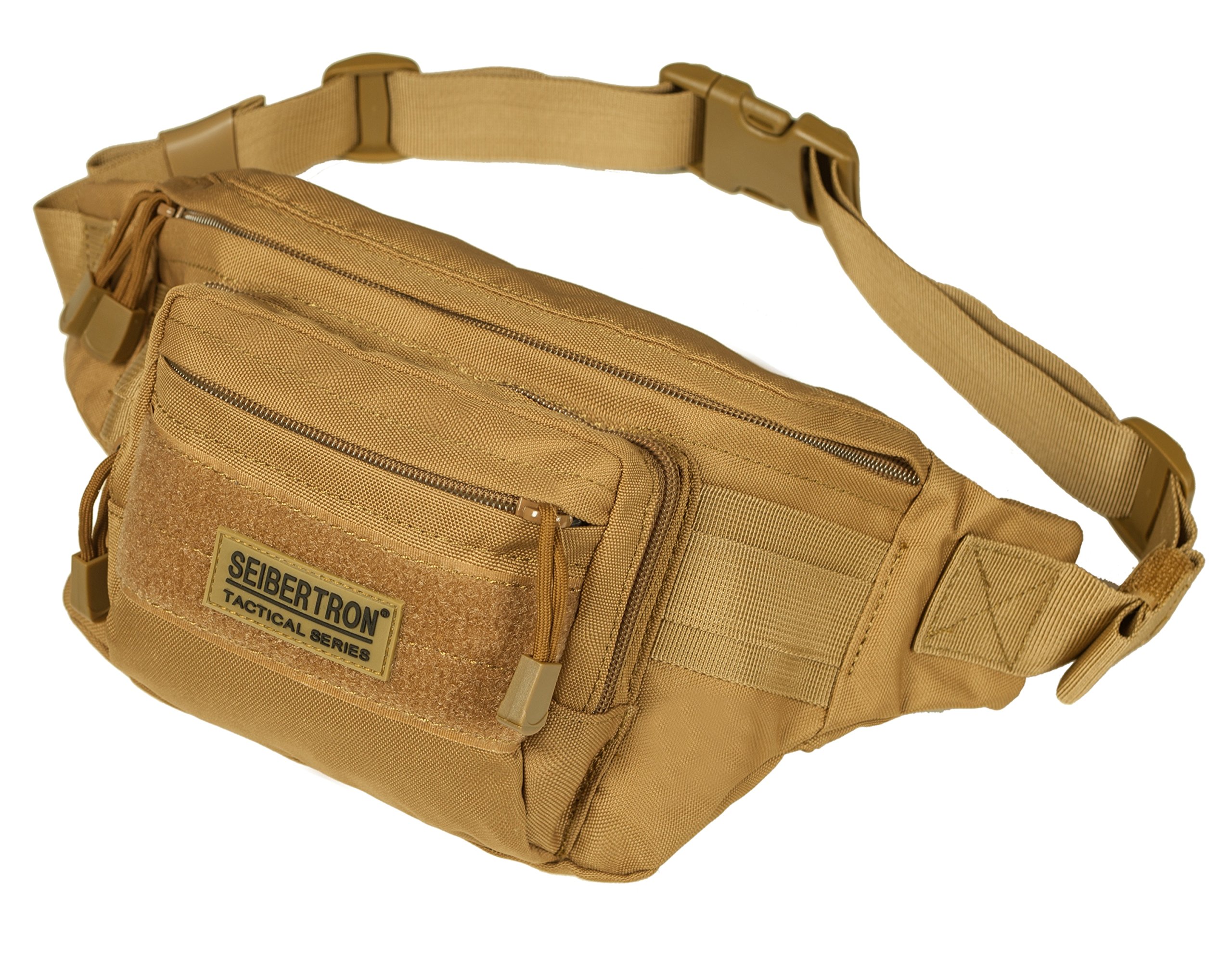 Seibertron Military Outdoor Casual Fanny Pack Bum Bag Riding Running Race Waist Bag Multi-function Chest Bag Satchel Khaki