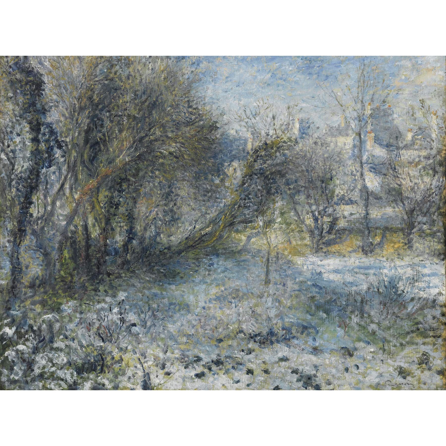 Auguste Renoir Snow Covered Landscape Large Wall Art Print Canvas Premium Poster Mural