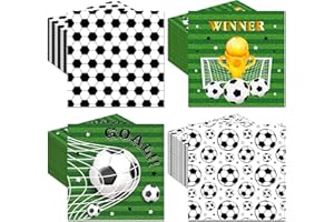 YYBD 100pcs Soccer Napkins Football Grass Hand Towel Square Disposable Paper Napkins Sport Game Luncheon Napkin Sports Decora