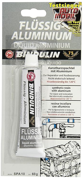 Bindulin SPA 10 Flüssig Gebrauchsfertige Reparaturmasse aus Kunstharzspachtel mit Aluminium, 60 g