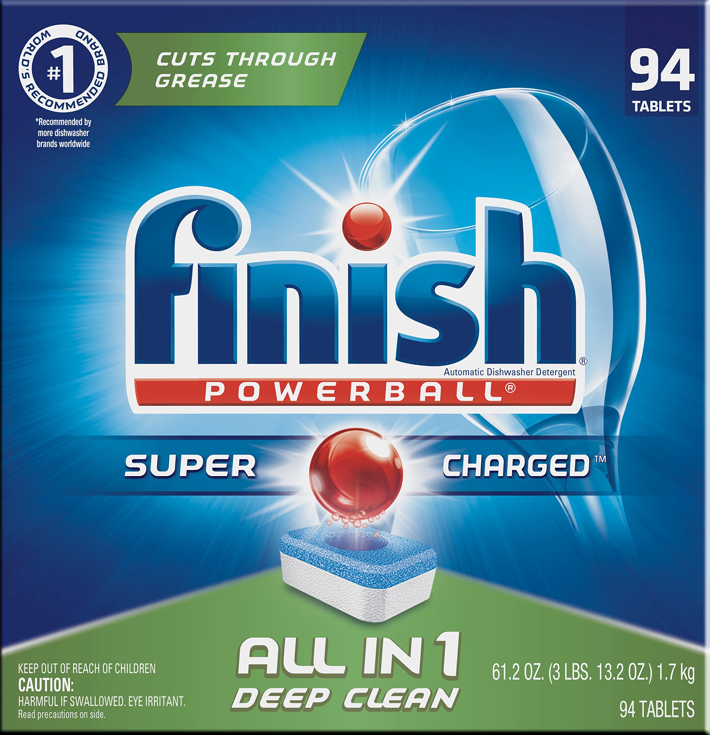 Finish All in 1 Powerball Fresh, 94ct, Dishwasher Detergent Tablets