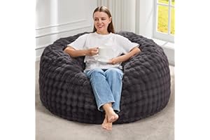 Hobestluk Bean Bag Chairs Adult Bean Bags Beanbag Chair with Filler, Giant Bean Bag Chairs for Aduts (Dark Grey, 3FT)