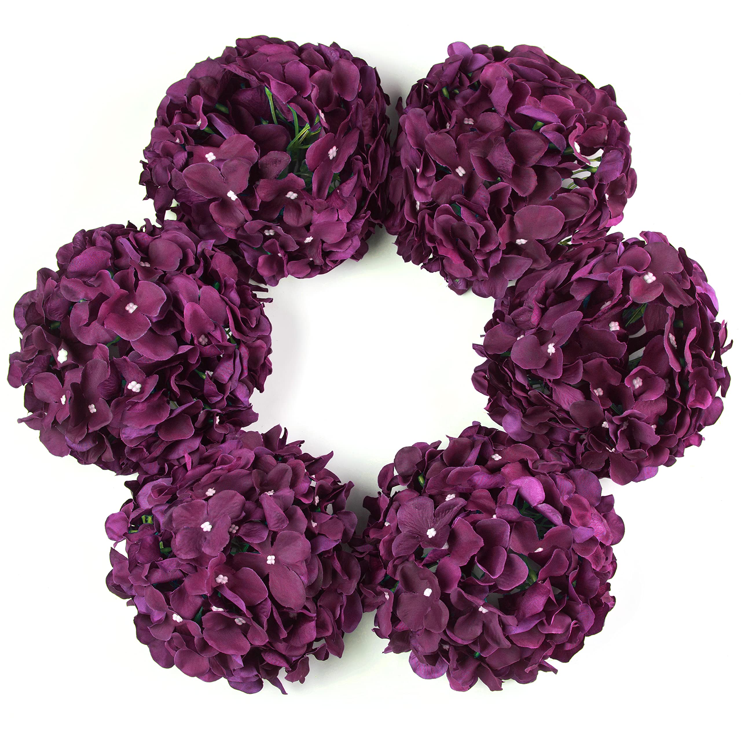 DuHouse Artificial Bigger Silk Hydrangea Flower Heads with Stem Realistic Fake Hydrangea Flower Bouquets for Wedding Home Party Garden Centerpiece Pack of 6(Plum) — image 1