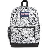 JanSport 26L Cross Town Plus Backpack, Doodle Dots Black/White/Grey | 15 inch Padded Laptop Sleeve, Water Bottle Pocket, Commuter Rucksack for Travel