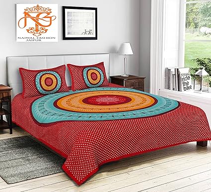 Naiwal Fashion 100% Cotton Rajasthani Jaipuri Bombay Print Bed Cover Bed29