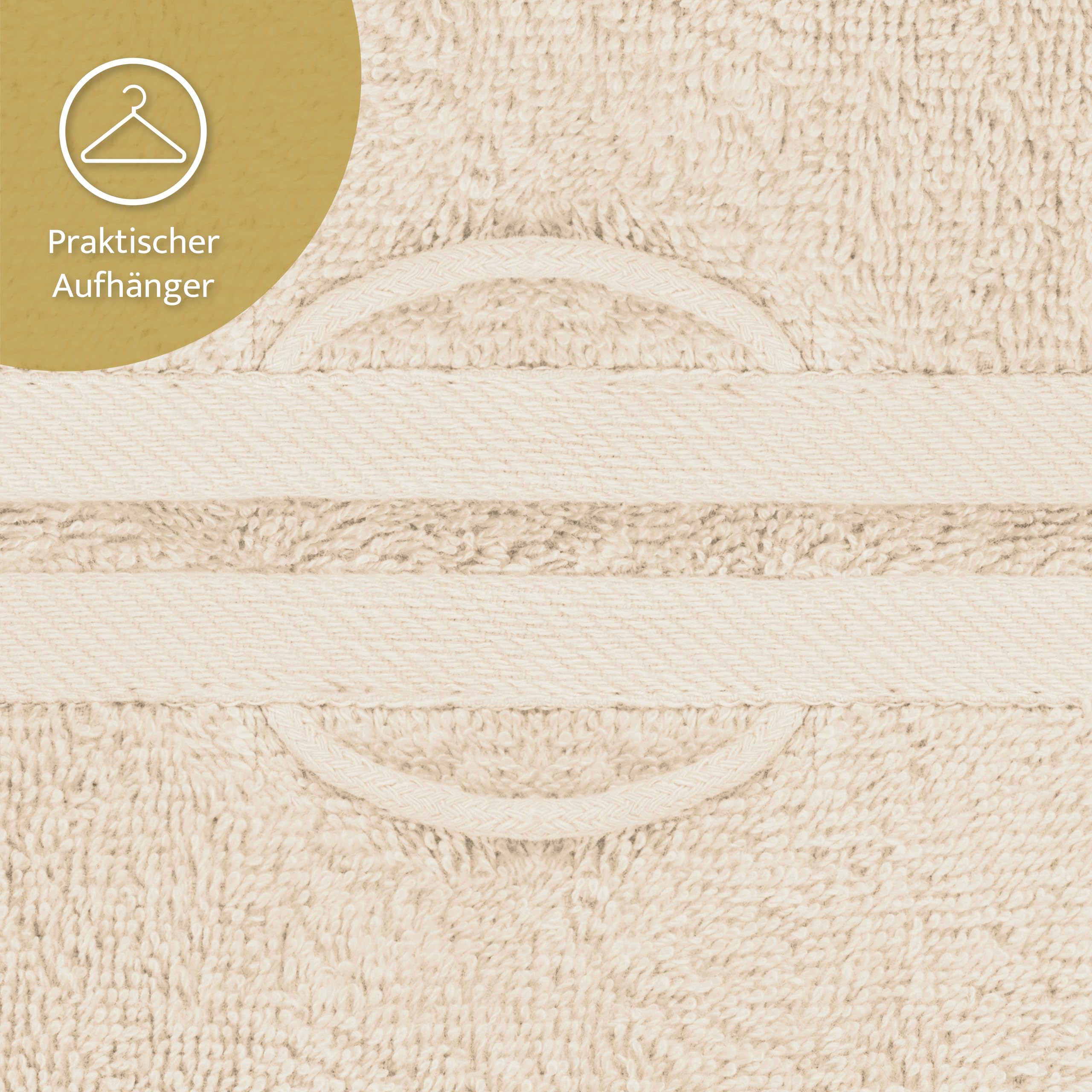 Lavea® 4er Set Handtücher 50x100 cm, Elena Frottiererie, 100% Baumwolle, Frottier Badetuch, saugstark und weich, Sporthandtuch, 60°C waschbar, trocknergeeignet, Handtuch Set, Frottee, Creme 7