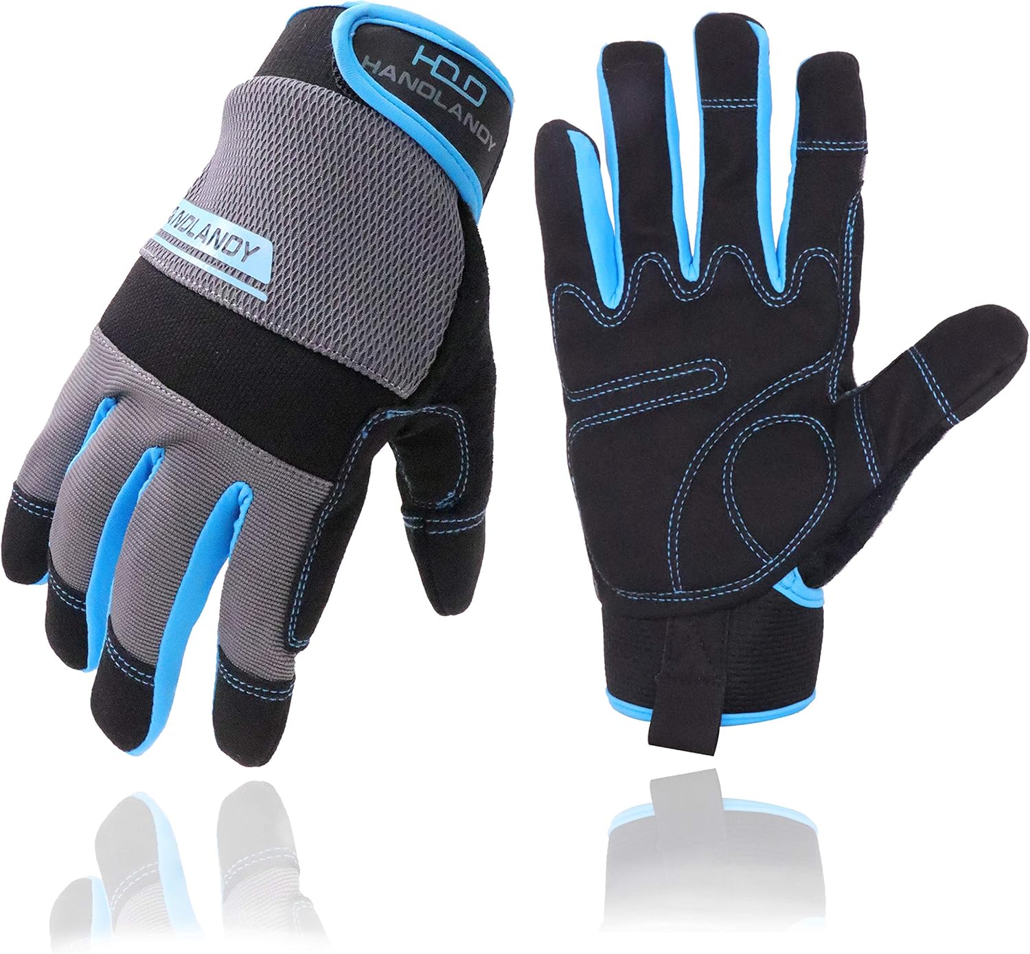 HLDD HANDLANDY UltraLight Safety Work Gloves, Mens & Women Multi-Functional Work Gloves with Extensive Palm Protection