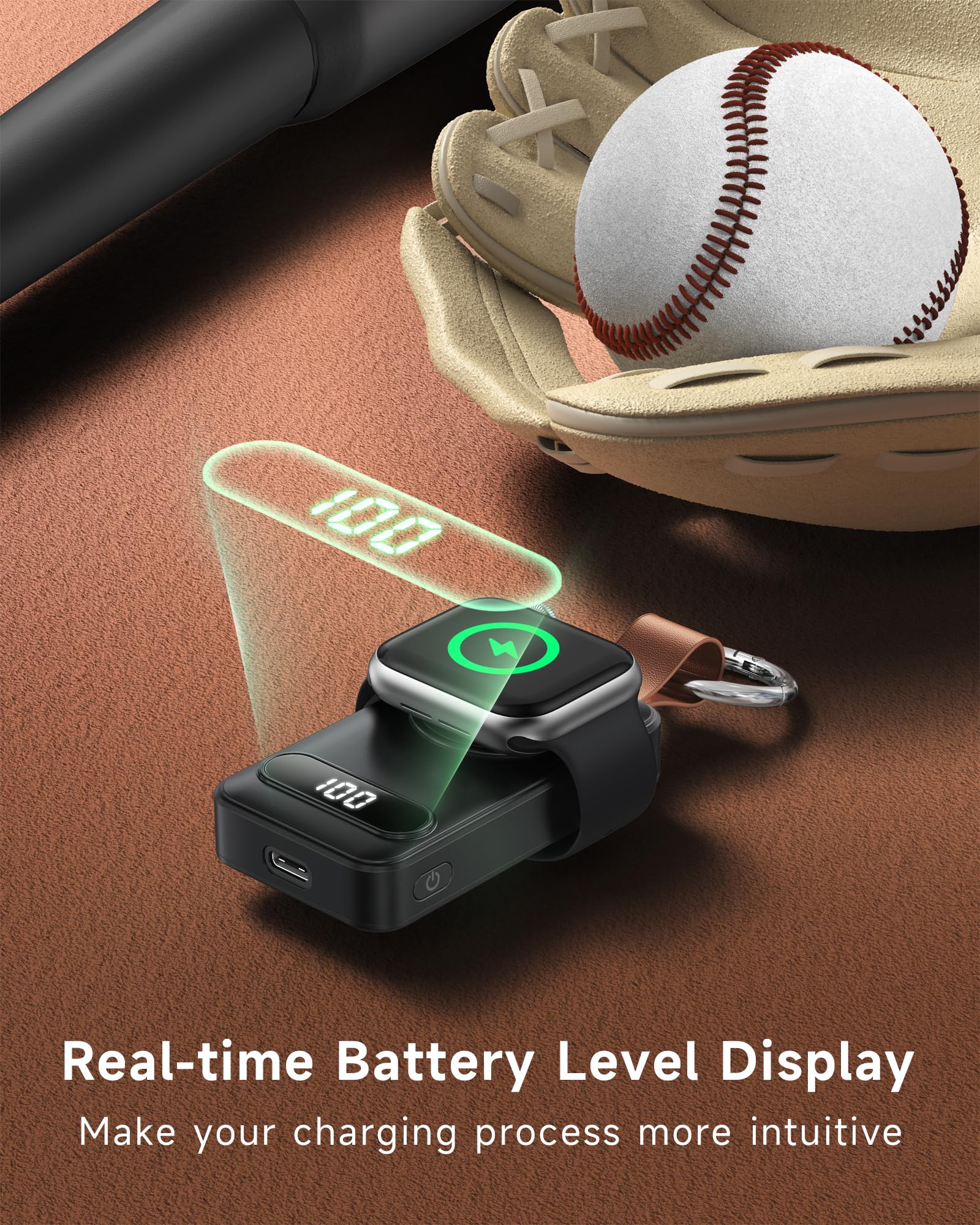 ZKAPOR 2000mAh Kabelloses Ladegerät für Apple Watch Serie, Mini Power Bank Mit LED-Anzeige Magnetisches Kabelloses Tragbares Ladegerät kompatibel mit Apple Watch 10/9/8/7/6/5/4/3/2/SE/Ultra/Ultra 2 4
