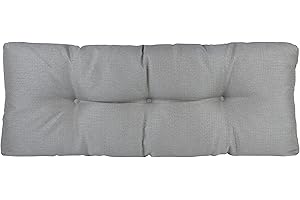 Klear Vu The Gripper Omega Non-Slip Tufted Bench Cushion for Indoor Furniture, Entryway Storage, Bay Window, Corner Nook or Piano Seat, 35 Inches, 04 Gray