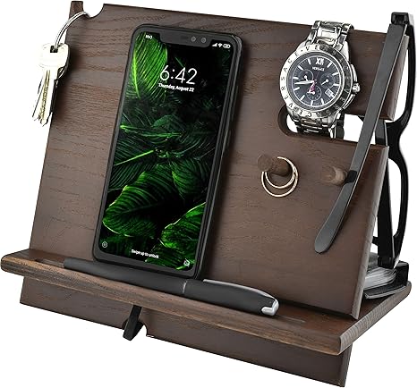 Barva Wood Docking Station Cell Phone Smartwatch Holder Amazon Co Uk Electronics