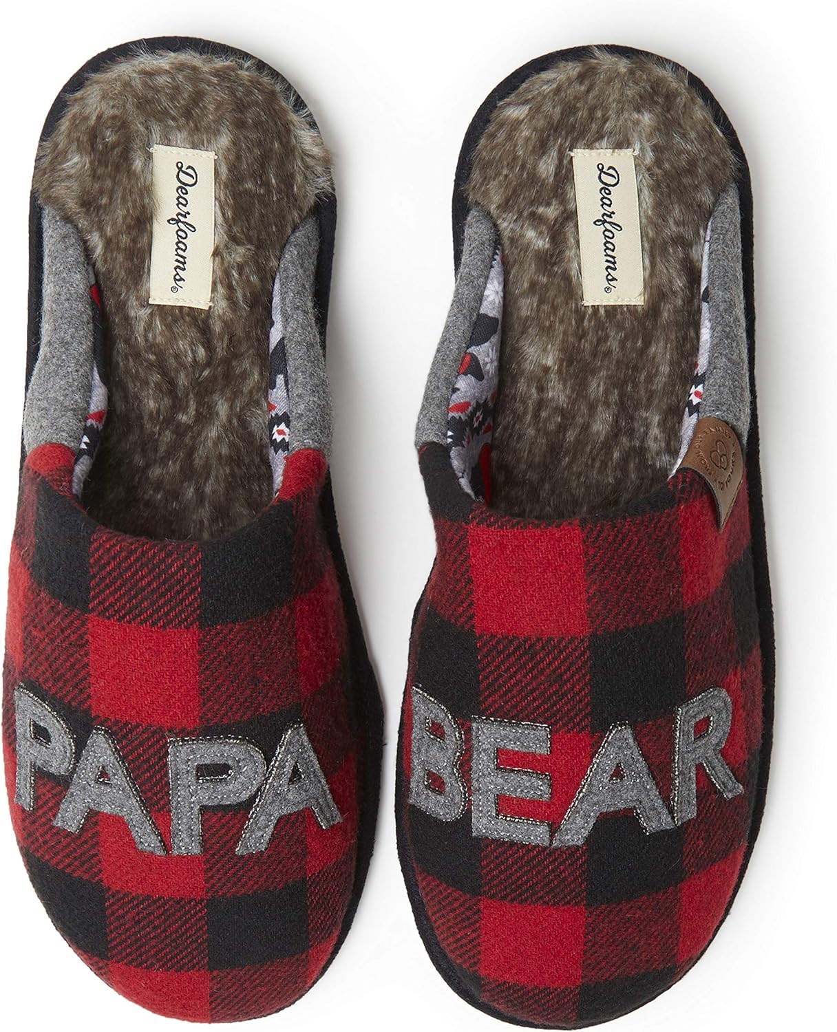 baby bear buffalo plaid slippers