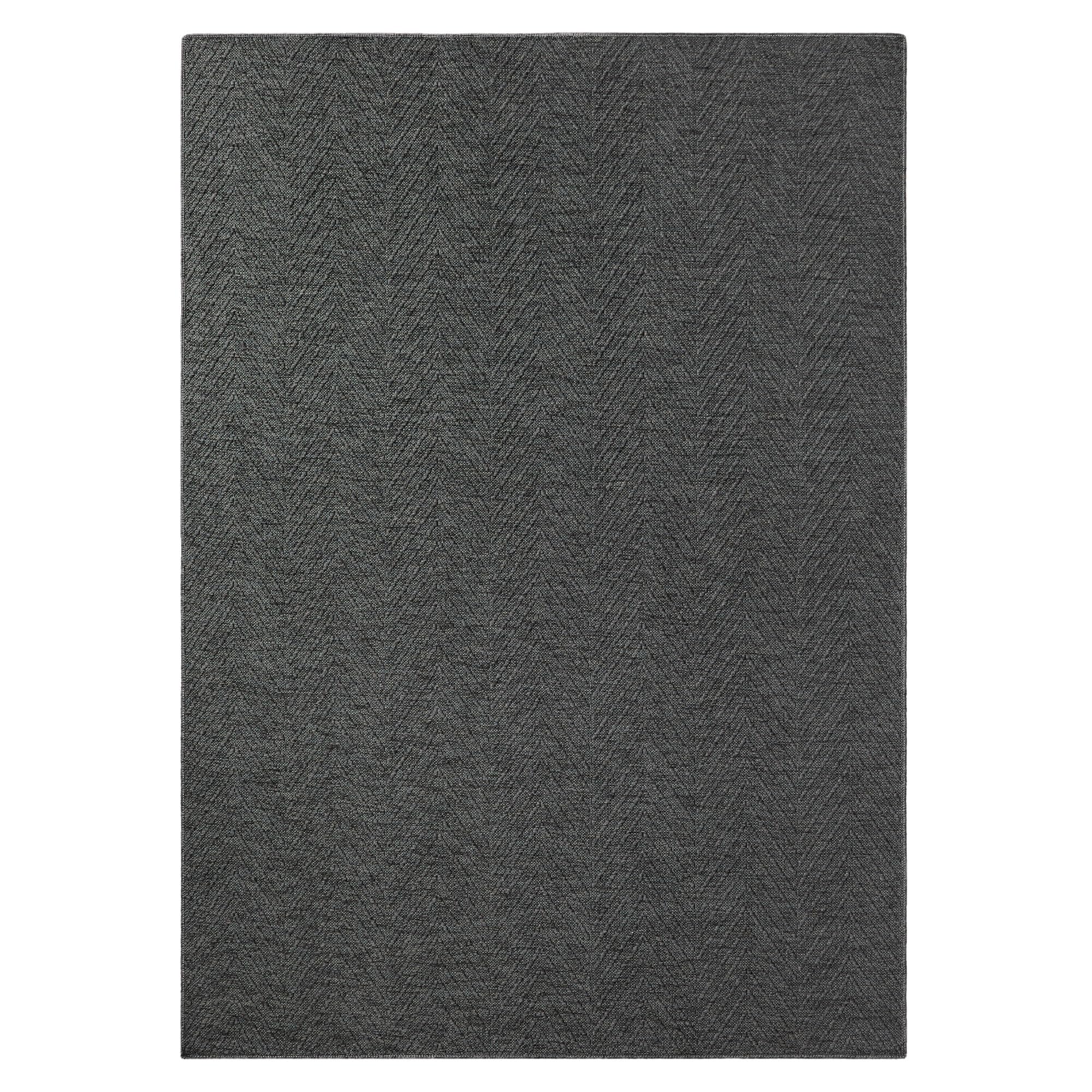 Photo 1 of TOWN & COUNTRY BASICS Pax Herringbone Textured Solid Everwash® Washable Area Rug, Low Pile, Non-Slip Backing, Easy Clean Pet & Family Friendly Rug, Dark Grey, 5'11"x9'