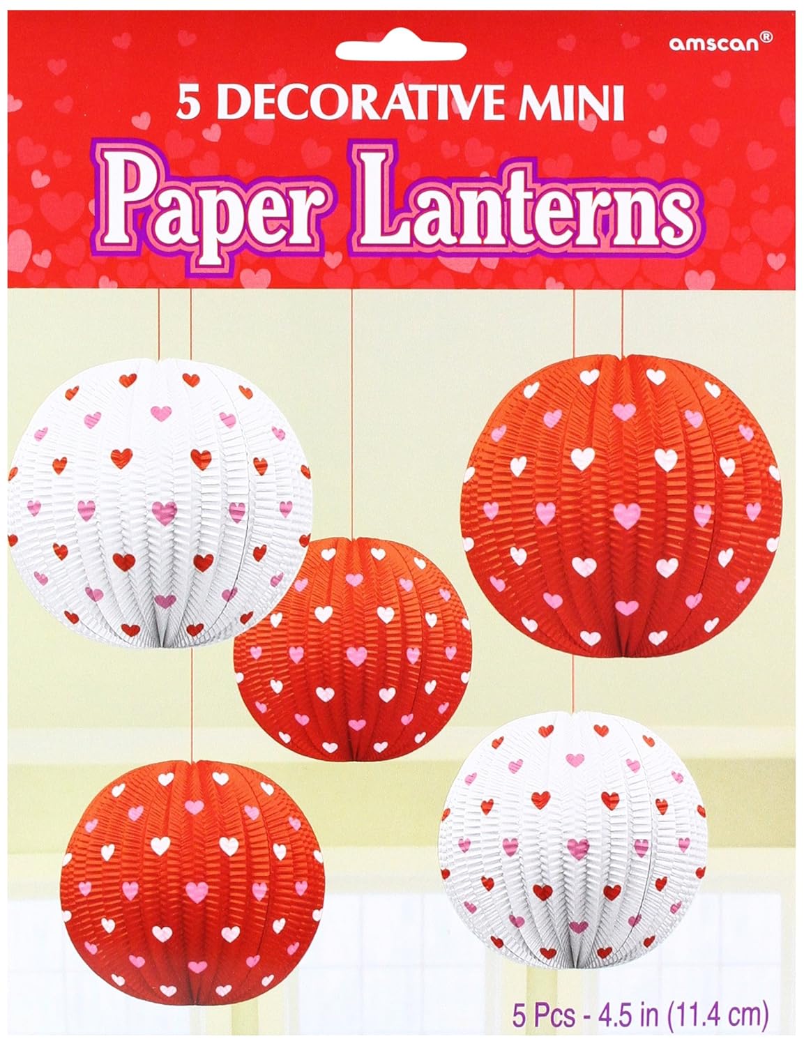 Amscan Blushing Valentine S Day Mini Printed Paper Lantern Party