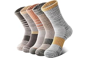 Anlisim Merino Wool Hiking Socks for Women Thermal Winter Warm Boot Work Cushion Socks 5 Pairs