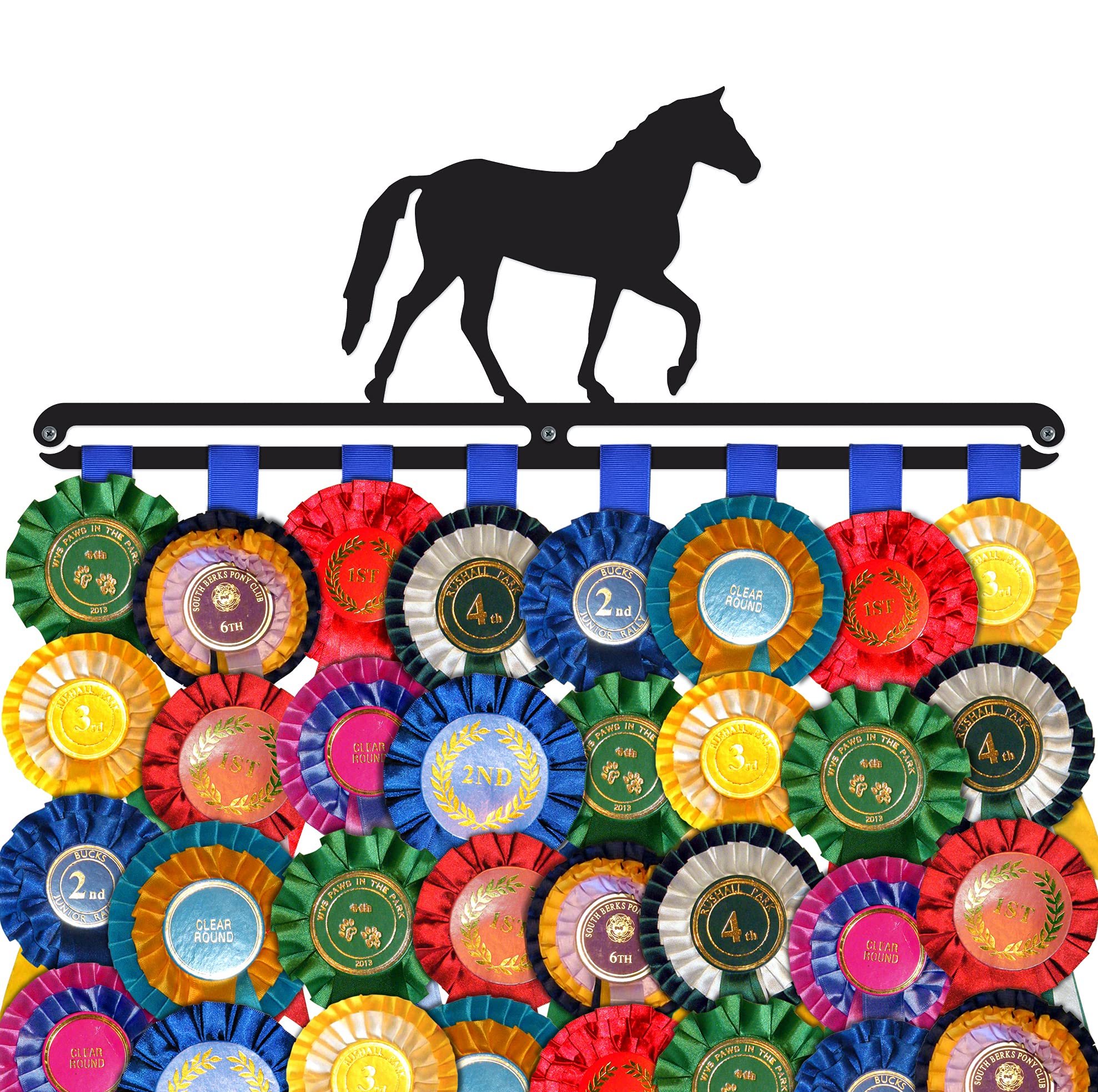 Rosette Holder Display | EQUESTRIAN | Black Metal | Wall Mounted Horse Show Rosette Hanger
