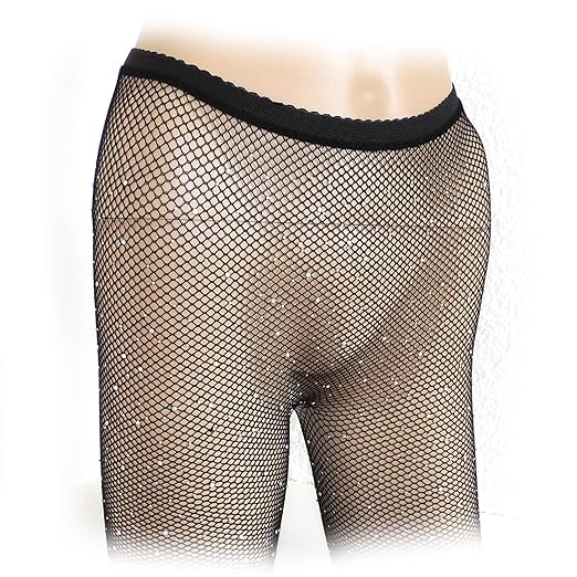 Mode Damen Kristall Fischnetz Netz Strumpfhose Pailletten Size:one size