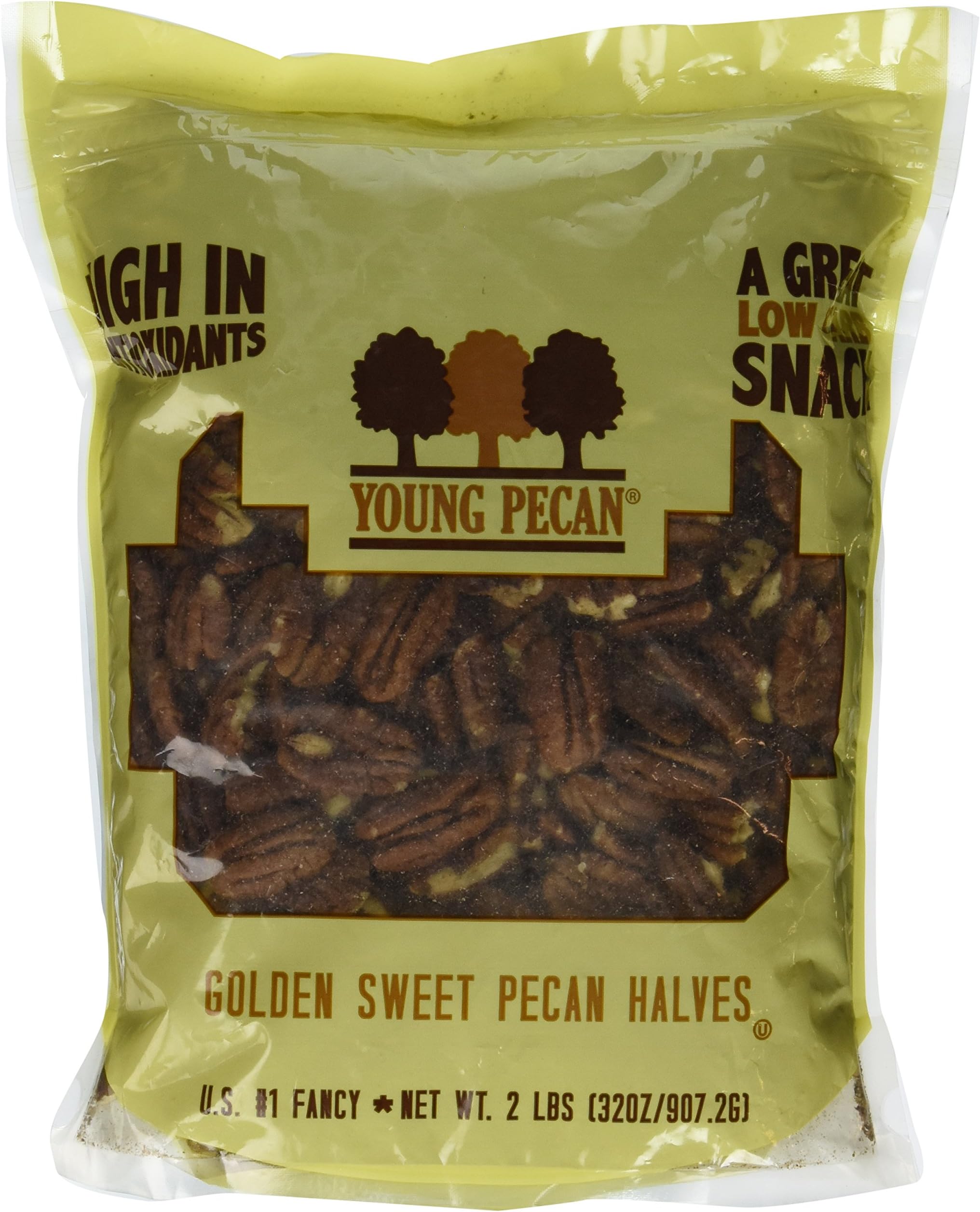 Young Pecan Golden Sweet Pecan Halves, 32 Ounce