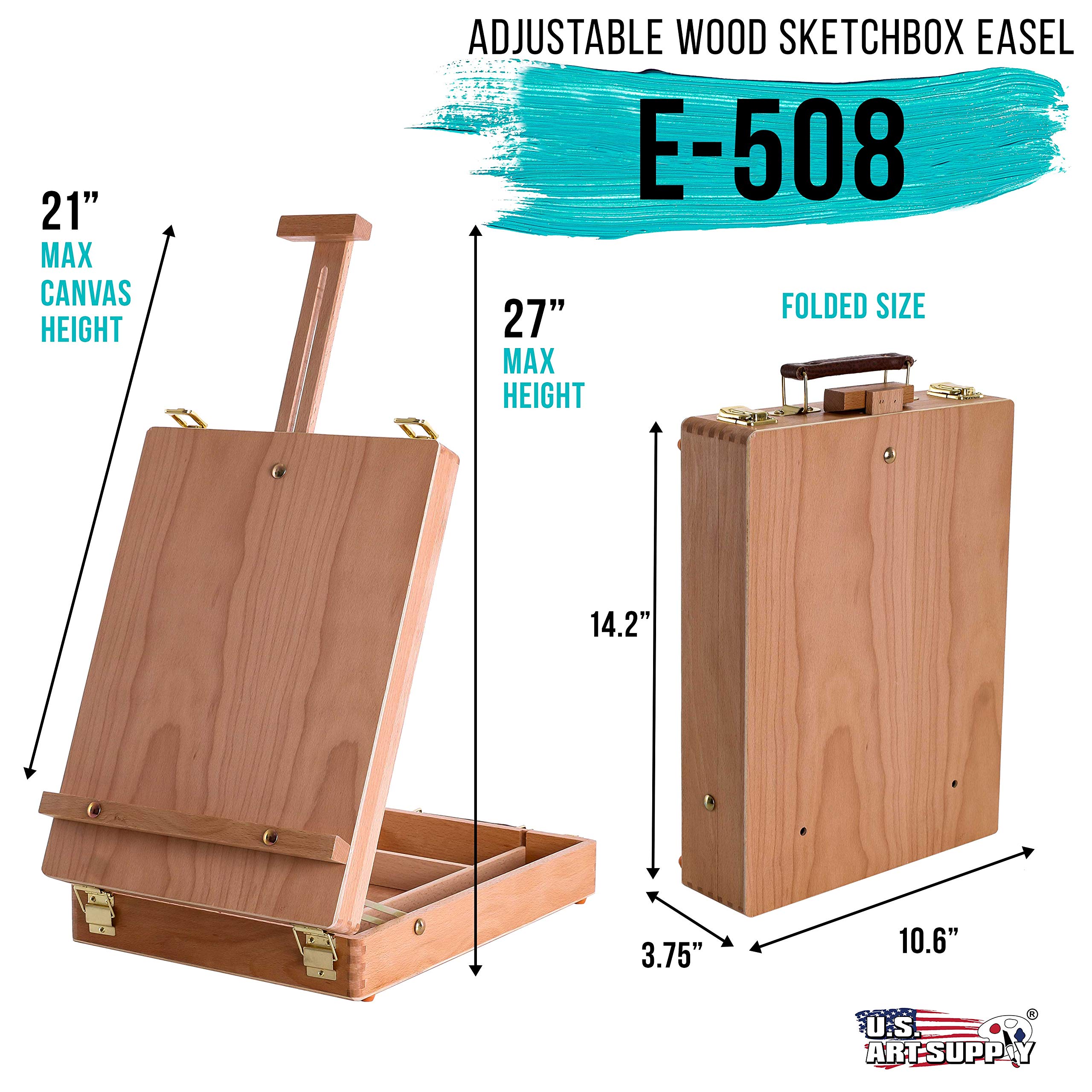 Mua U.S. Art Supply Antigua Adjustable Wood Table Sketchbox Easel ...