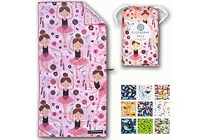 ECCOSOPHY Microfiber Kids Beach Towels & Pouch 60"x30" for Girls & Boys - Quick Dry Pool Towels - Sand Free Beach Blanket for Travel - Camping - Vacation - Toallas Playas