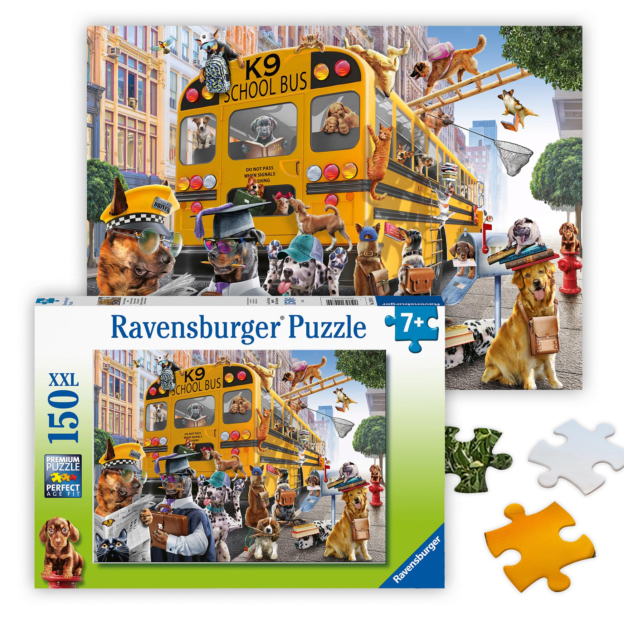 Ravensburger - Pet School Pals - 150 Piece Jigsaw Puzzle - Colorful Canine Antics - Bold, Bright Imagery - Ideal Gift - Premium Quality - Screen-Free Fun - MESH Accredited for Kids Age 7+