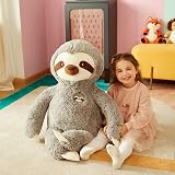IKASA Large Sloth Stuffed Animal 78cm Grey Soft Plush Toy view 2