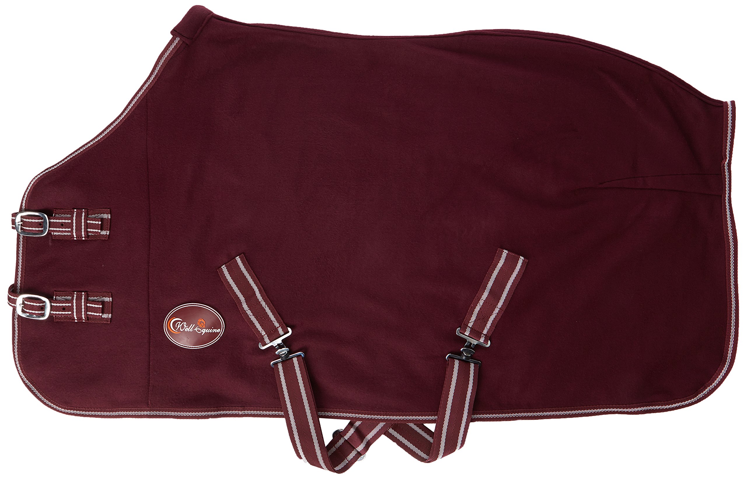 Cwell Equine TRAVEL FLEECE RUG/Cooler Standard Neck BURGUNDY Choice of Sizes (5'9")