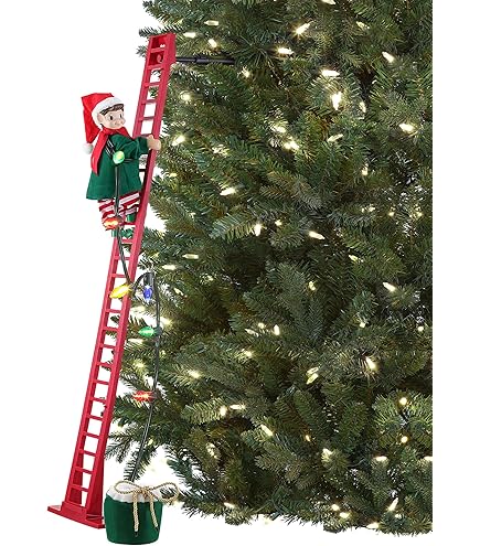 ミスタークリスマス　Super climbing santa 43 in. Animated Ladder Climbing Sculpted White Santa – Mr