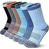 Eocom Kids Merino Wool Hiking Socks Toddlers Boys Girls Thermal Warm Winter Cushion Moisture Wicking Boot Crew Socks 6 Pairs