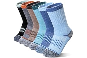 Eocom Kids Merino Wool Hiking Socks Toddlers Boys Girls Thermal Warm Winter Cushion Moisture Wicking Boot Crew Socks 6 Pairs