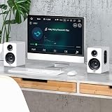Sanyun SW208 3-inch Active Bluetooth 5.0 Bookshelf Speakers Pair White view 7