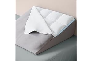 BEKWEIM Wedge Pillow for Sleeping with Added Topper - Ultra Comfortable Bed Wedge Pillow for Sleeping or After Surgery - Great for Back Support, Gerd, Acid Reflux Anti Snore (Grey)