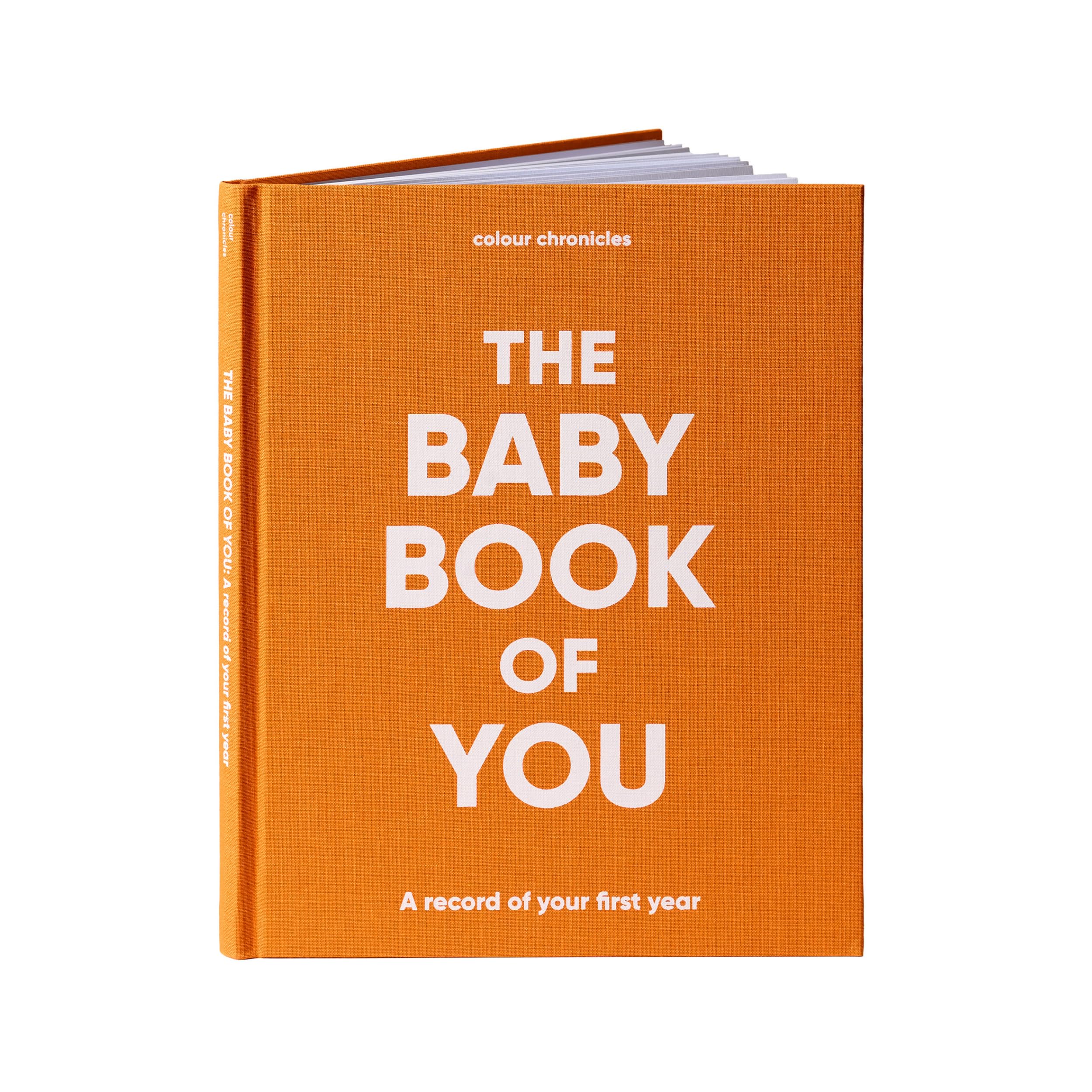 The Baby Book of You | Preserve Precious Memories from Birth to One Year | Keepsake Book | Unique Baby Gift for Expecting Parents | 8” x 10” Journal | Cloth Covered Hardback Memory Journal - Orange
