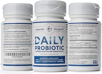 Amazon Com Daily Probiotic 60 Day Supply Time Release Pearls 6 daily probiotic 60 day supply time release pearls 6 billion cfu delivers 15x more good bacteria relieve bloated stomach acid reflux probiotic