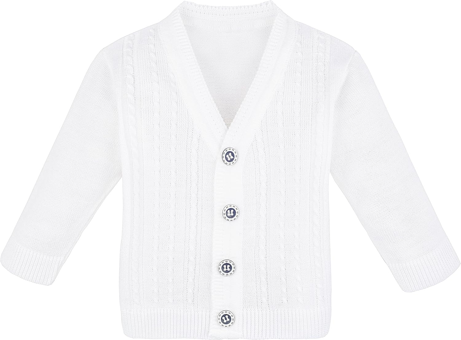 Lilax Baby Boy Cable-Knit Basic Knit Cardigan Sweater: Clothing