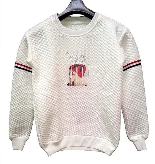 womans white sweatshirt