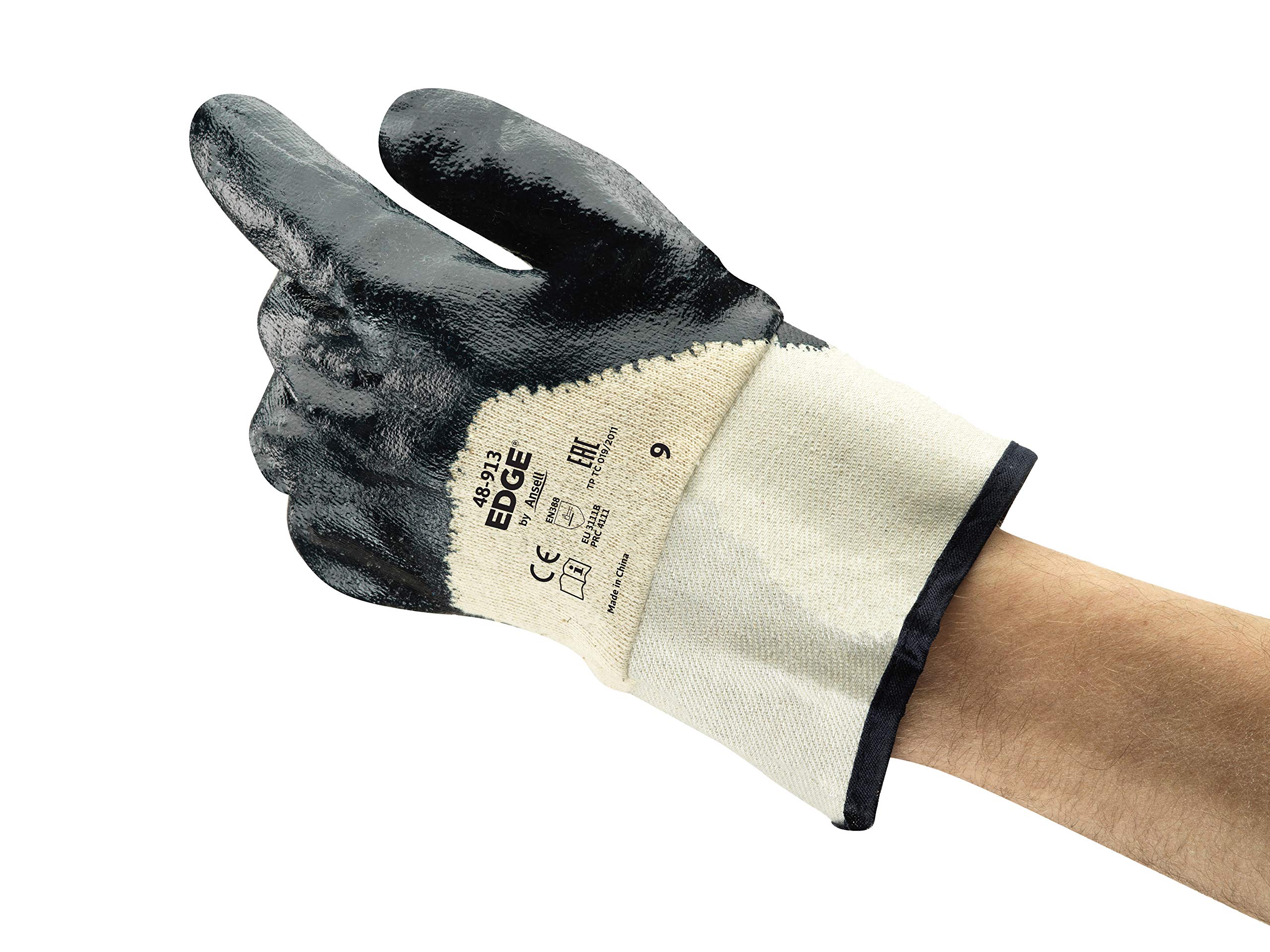 Ansell EDGE 48-913 Multi-Purpose Work Gloves, Mechanical Protection, Professional Workwear, Building, Gardening, DIY, Reusable, Men Women, Blue, Size XL (12 Pairs)