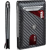Suavell Slim Wallets for Men. RFID Money Clip Wallet, Slim Wallet, Thin Front Pocket Credit Card Wallet, Minimalist Bifold (Captain Black Pilot)