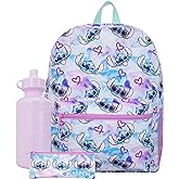 Disney Lilo and Stitch Backpack 3 Piece | Backpack, Pencil Case and Water Bottle | Lilo & Stich Schoolbag | Multicolour