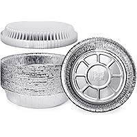 (60 Pack) Premium 7-Inch Round Foil Pans with Plastic Dome Lids l Heavy Duty l Disposable Aluminum Tin for Roasting…