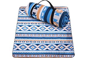 JG AURORA DEER 80"X80" Outdoor Picnic Blankets Waterproof Large, Sandproof Backing Portable for Family, Friends, Kids, Picnic Mat Machine Washable for Camping Party, Grass, Beach Park, Playground(Baikal)