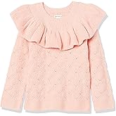 Amazon Essentials Girls and Toddlers' Soft Touch Ruffle Sweater