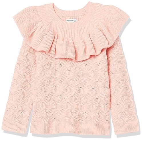 Amazon Essentials Girls' Soft Touch Ruffle Sweater, Light Pink, XX-Large