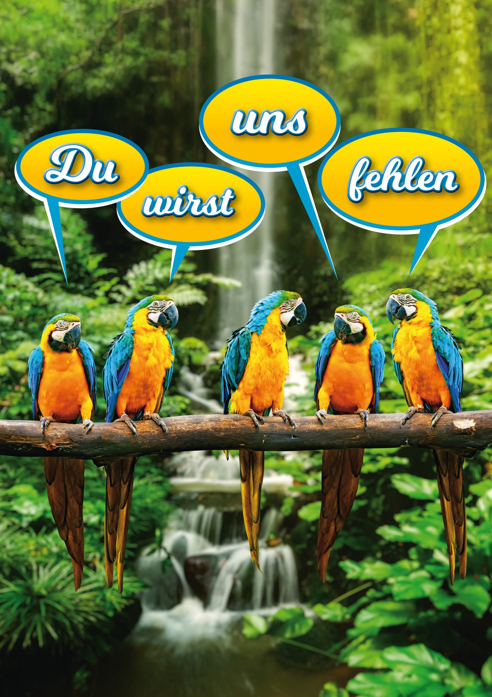 XXL retirement card/farewell card "Du wirst uns fehlen": fun A4 large card for farewell or retirement of colleagues, by Edition Colibri, 10986