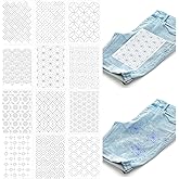 Hahafelt 24pcs Sashiko Stencil, Sashiko Pattern Template | Water Soluble, Embroidery Transfer Patterns Stencils, Drawing Line, Stick and Stitch Designs, Sewing Hand Quilting