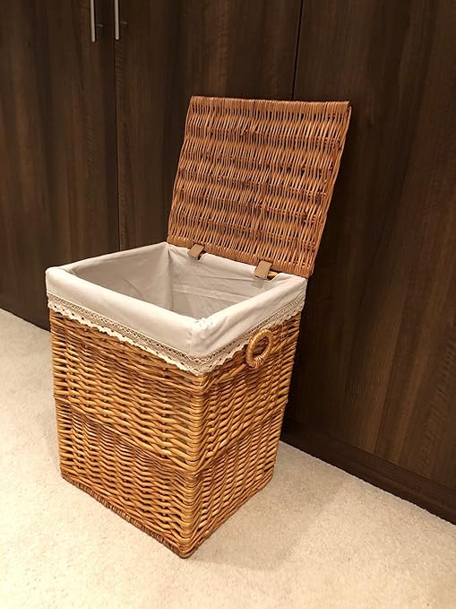 Home Delights Hellbraun Stilvolle Shabby Chic Rattan Wäschekorb