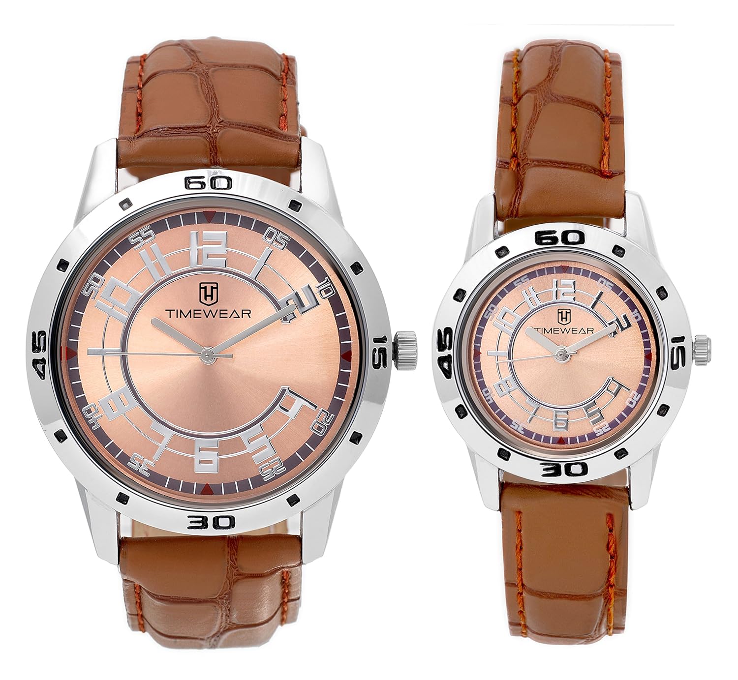 timewear analog brown dial unisex couple watch - 903bdtcouple