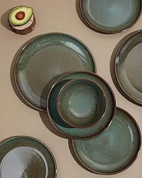 Pokini 16 Piece Double Bowl Dinnerware Sets with