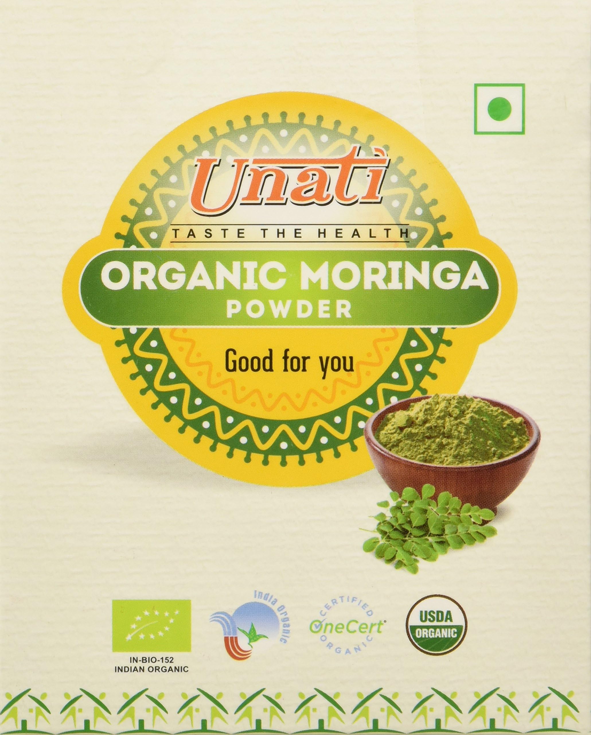 Unati Organic Moringa Powder, 100 Grams