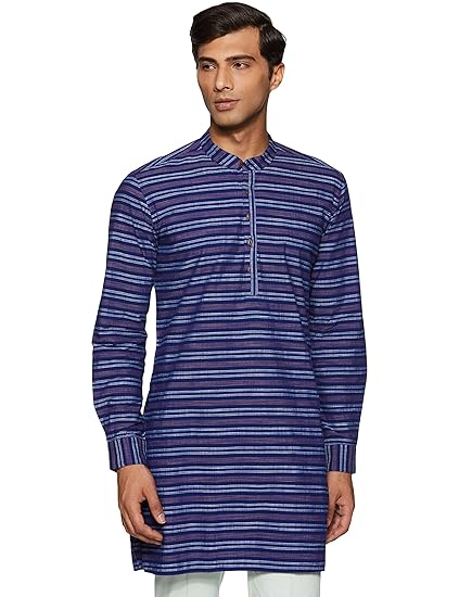Men's Cotton Indo Western Kurta (ICMMF03SC22L01-20_ Purple_ Medium)