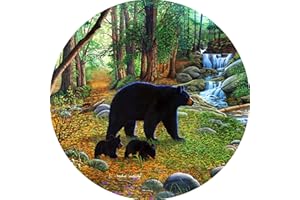 Tire Cover Central Black Bear & Cubs Spare Tire Wheel Cover for RV Camper and All Other Spare tire Size (See Drop Down menu)